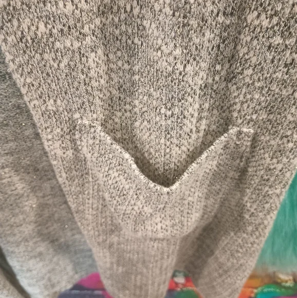 Ruby Rd Gray Silver White Sleeveless Open Front Fall Sweater Size M - Picture 8 of 14